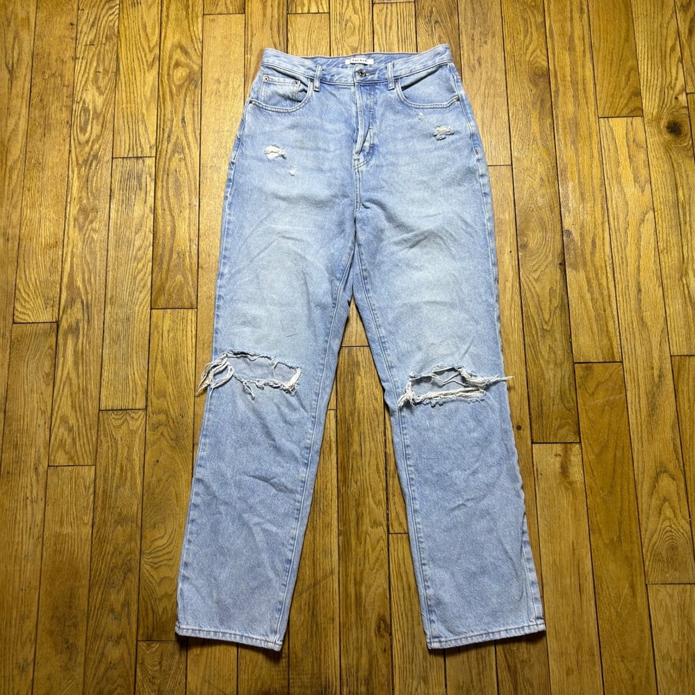 PacSun Dad Jeans Light Wash Distressed High Waisted Straight Leg Denim‎ Size 28